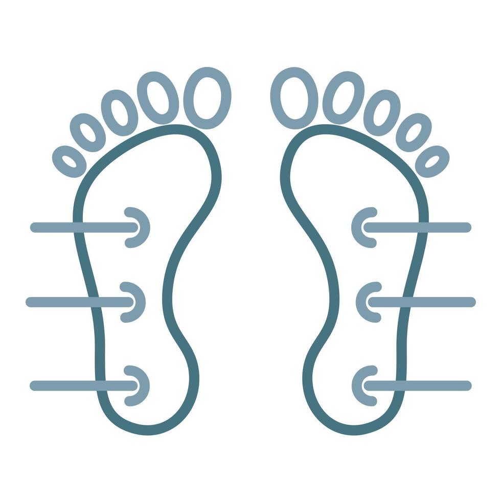 Foot Acupuncture Line Two Color Icon vector