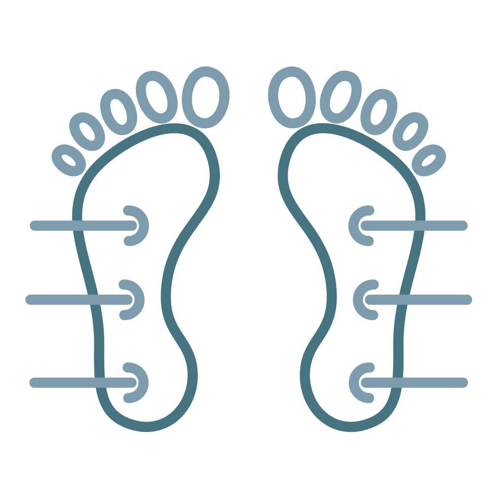 Foot Acupuncture Line Two Color Icon vector