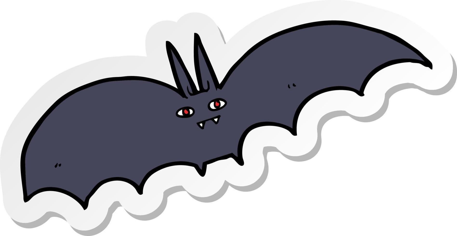 pegatina de un murciélago vampiro de dibujos animados vector