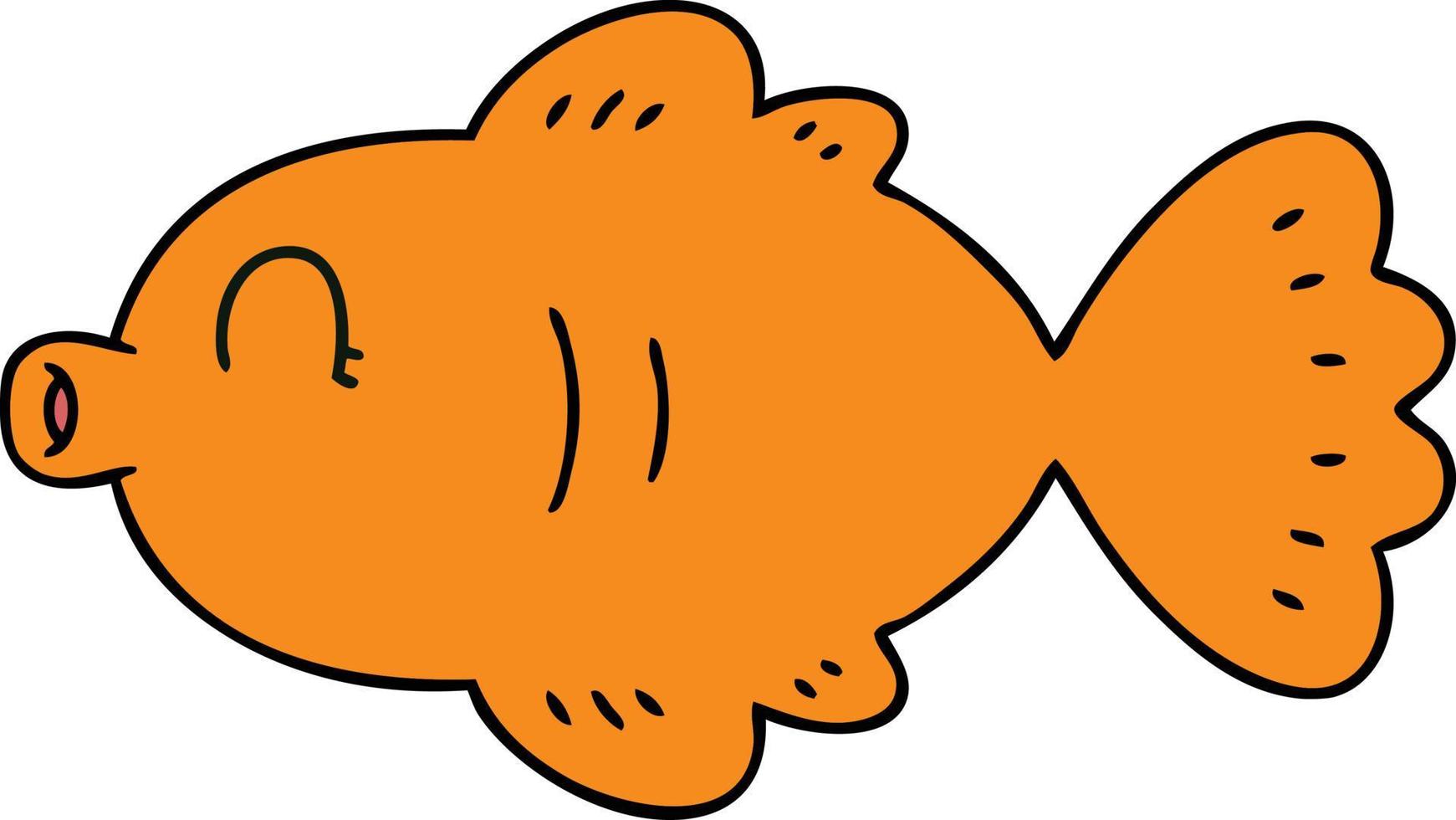 quirky hand drawn cartoon fish vector