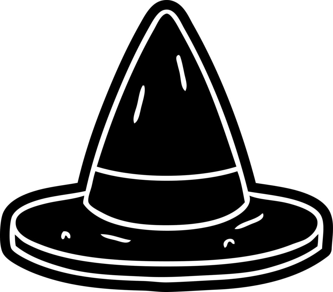 caricatura, icono, dibujo, de, un, brujas, sombrero vector