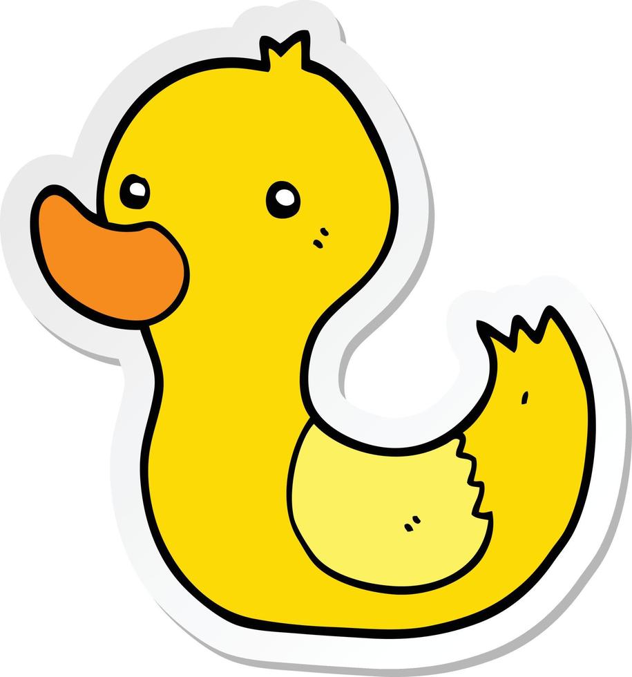 sticker of a cartoon duck vector
