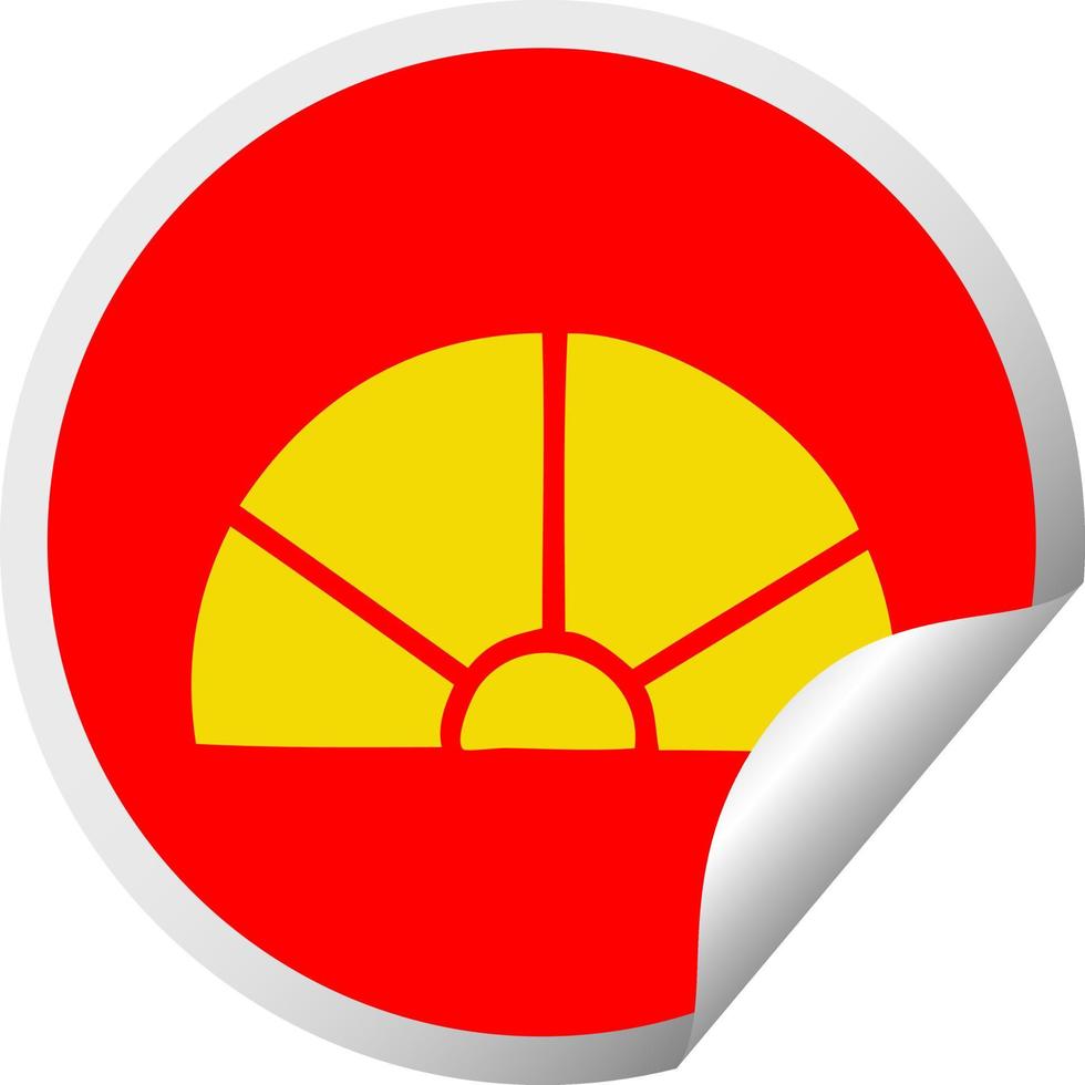 circular peeling sticker cartoon math equipment vector