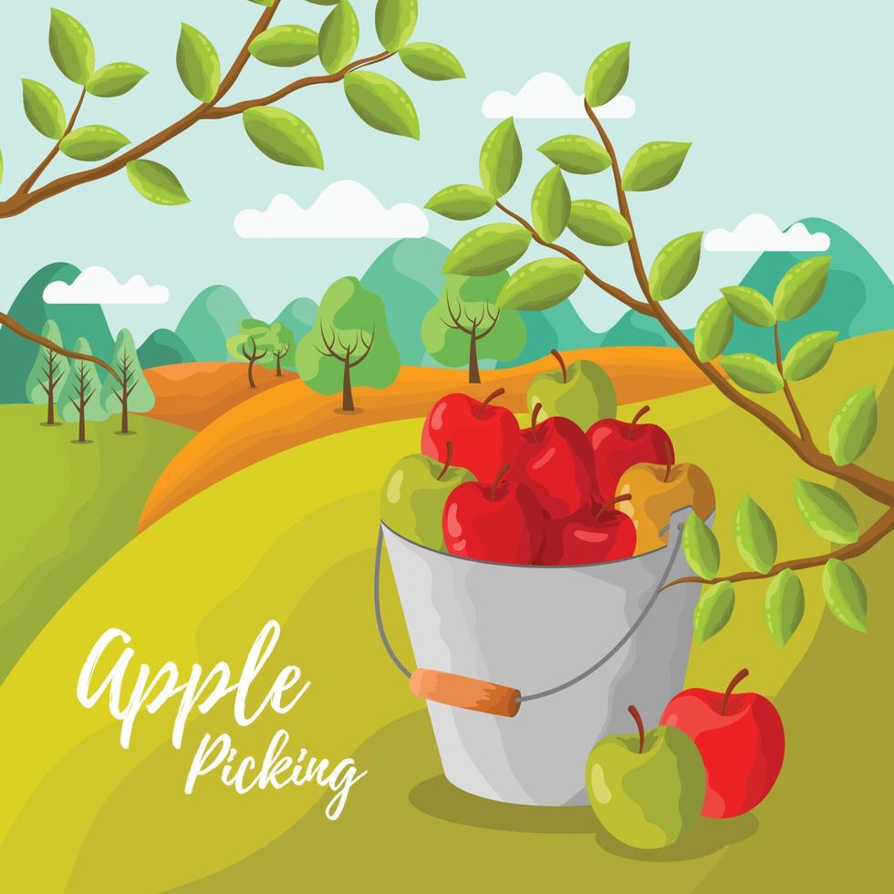 Apple Picking Concept vector