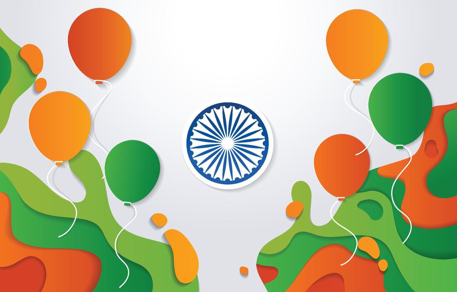 India Independence day Background with Papercut Concept vector