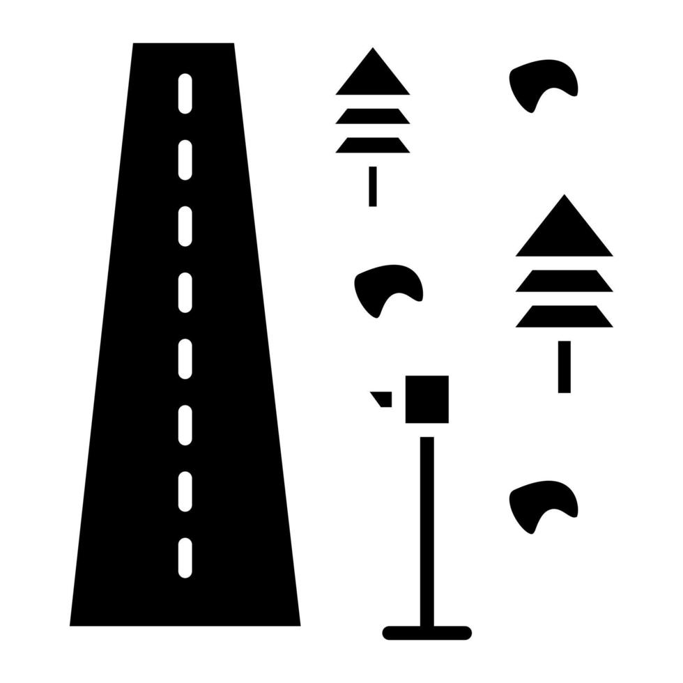 icono de glifo de carretera vector