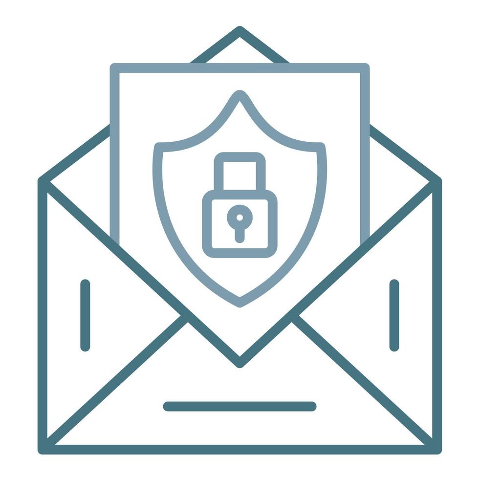 Email Security Line Two Color Icon vector