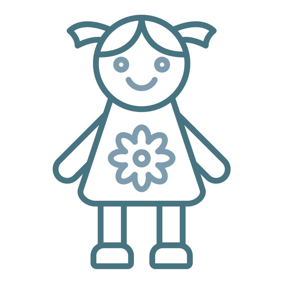 Doll Line Two Color Icon vector