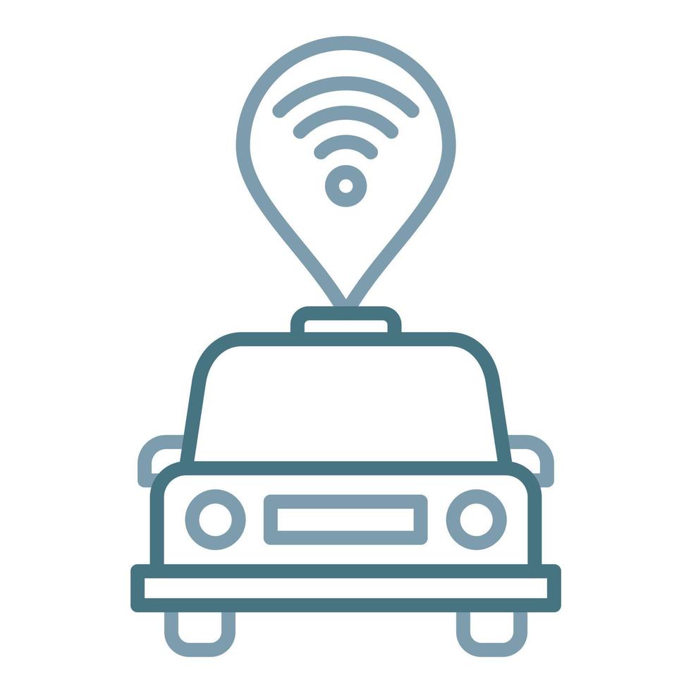 Connected Vehicle Line Two Color Icon vector