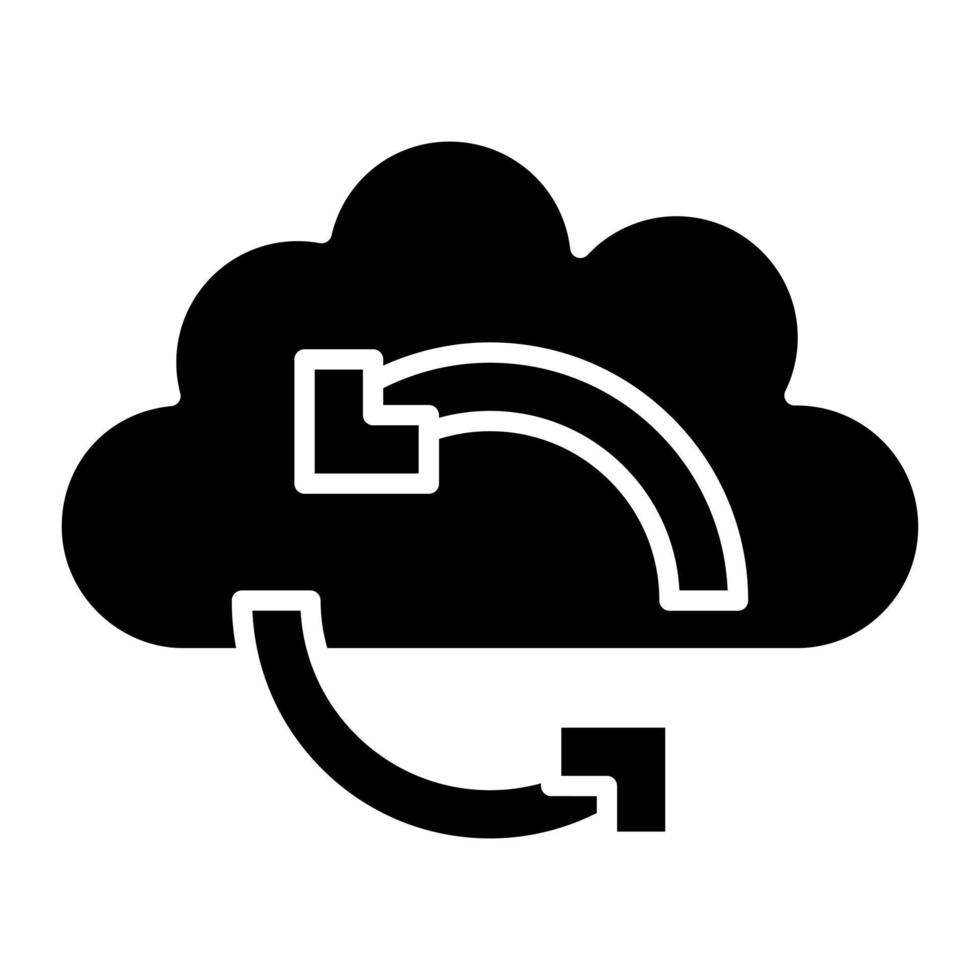 Cloud Sync Glyph Icon vector