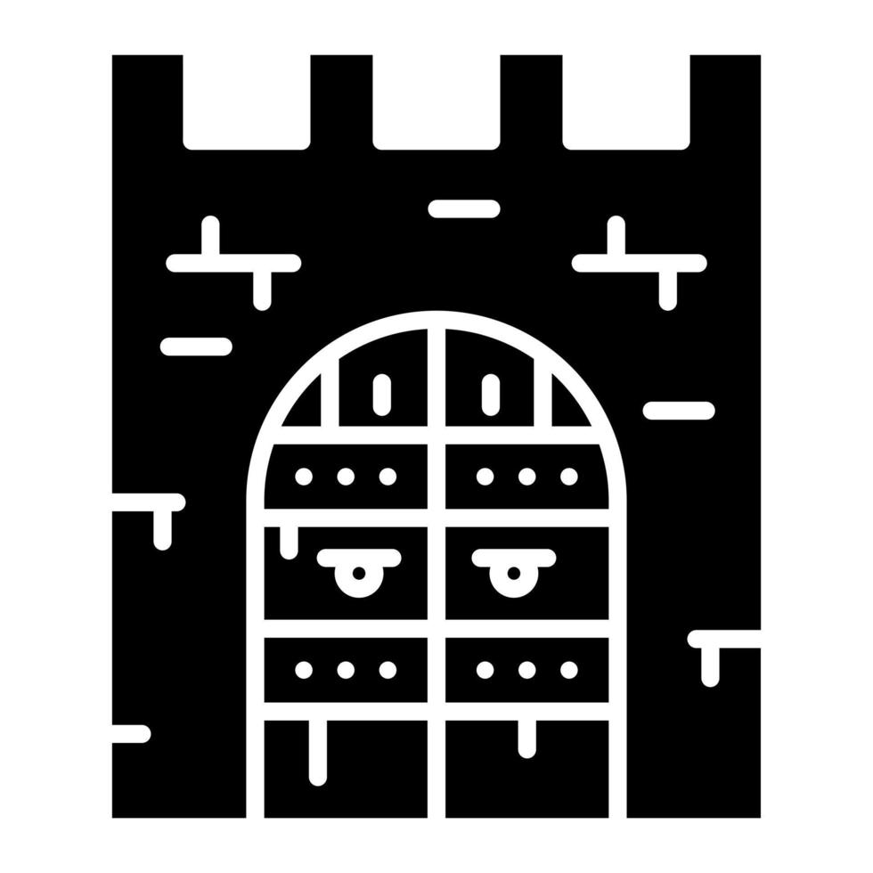 icono de glifo de puerta de castillo vector