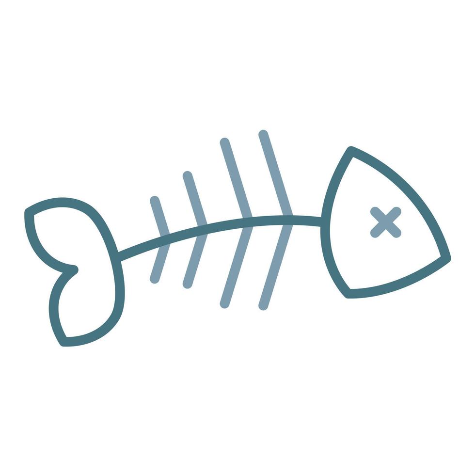 Fish Bone Line Two Color Icon vector