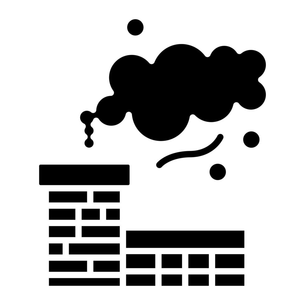 Chimney Pollution Glyph Icon vector