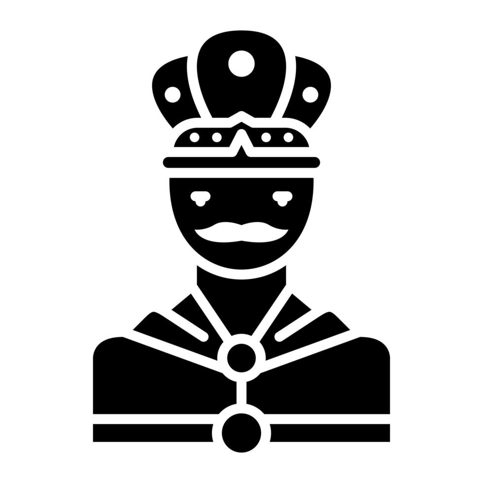 icono de glifo de rey vector