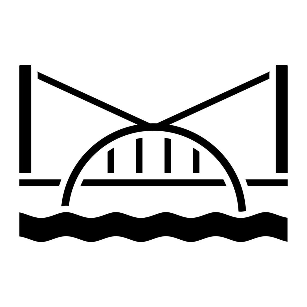 icono de glifo de puente de agua vector