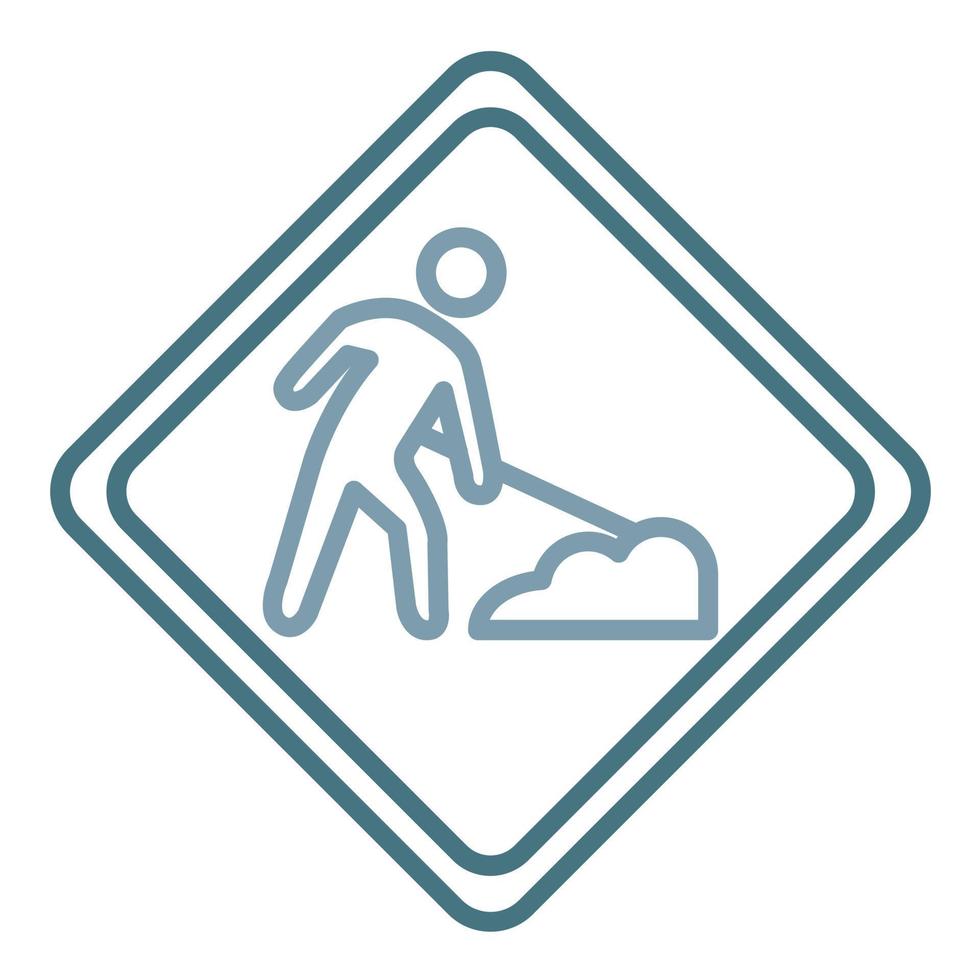 Roadworks Line Two Color Icon vector