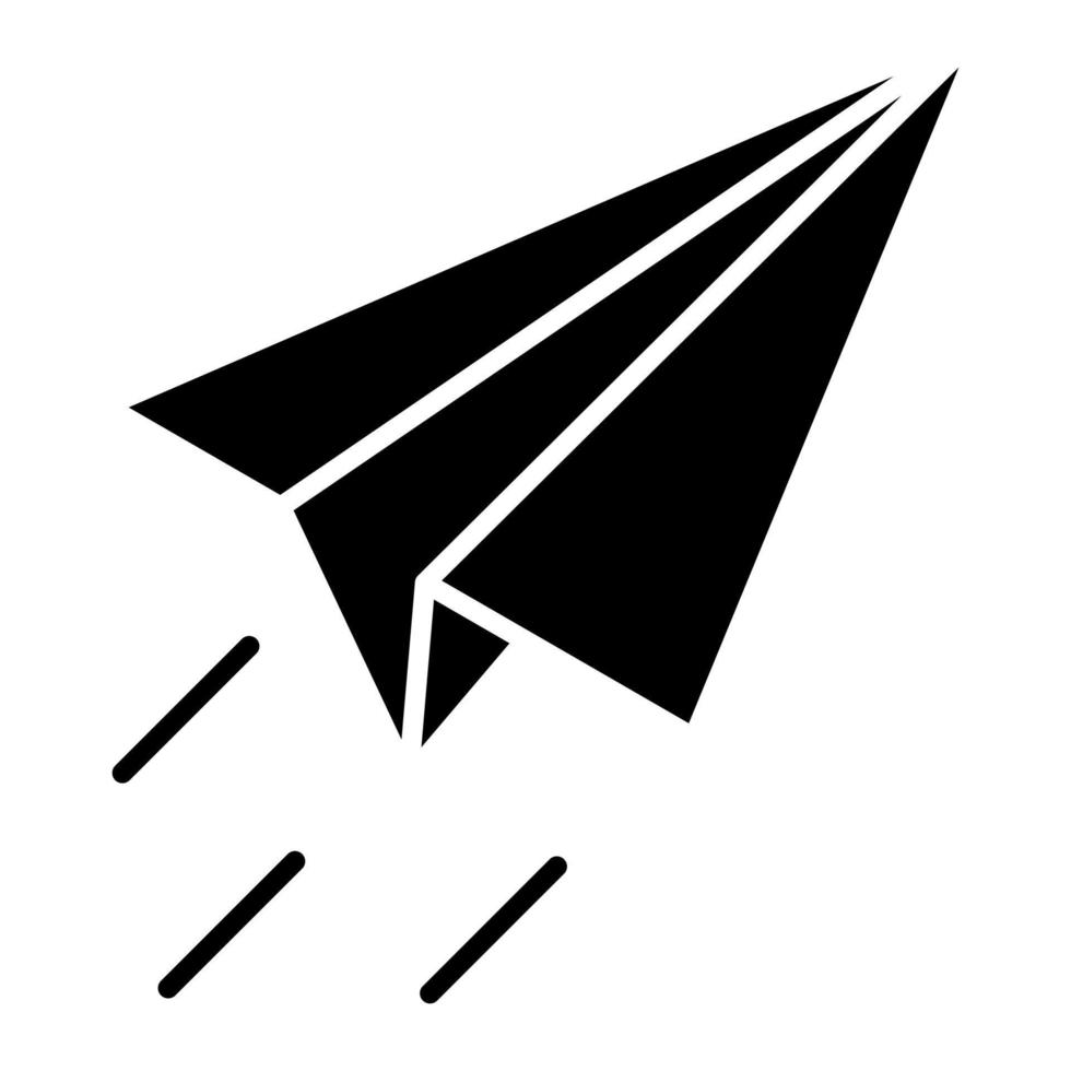 icono de glifo de avión de papel vector