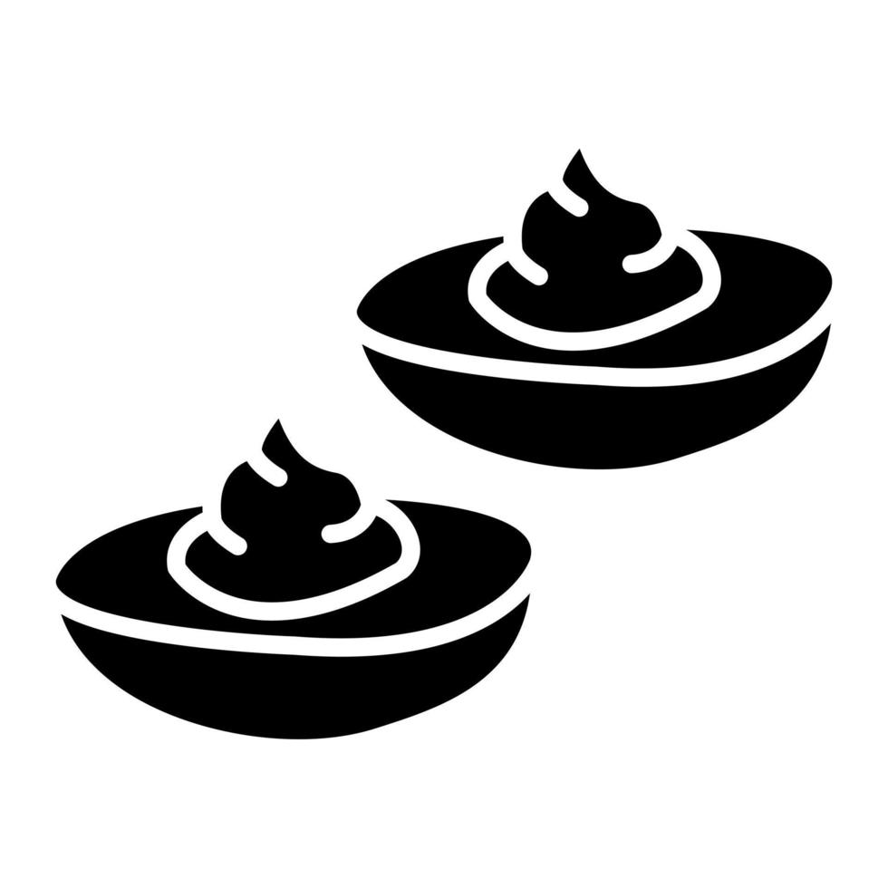 Deviled Eggs Glyph Icon vector