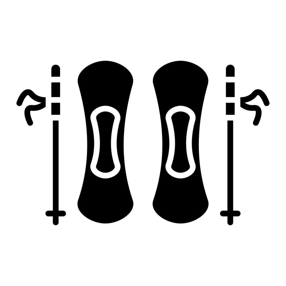 Skiing Glyph Icons vector