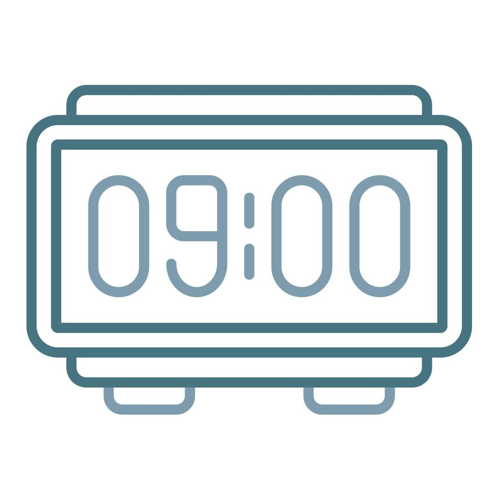 Digital Clock Line Two Color Icon vector