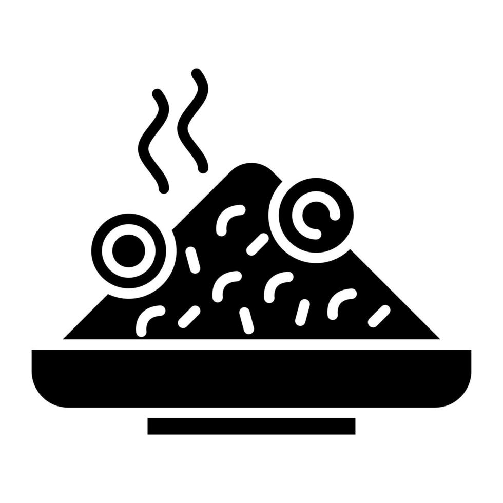 icono de glifo nasi goreng vector