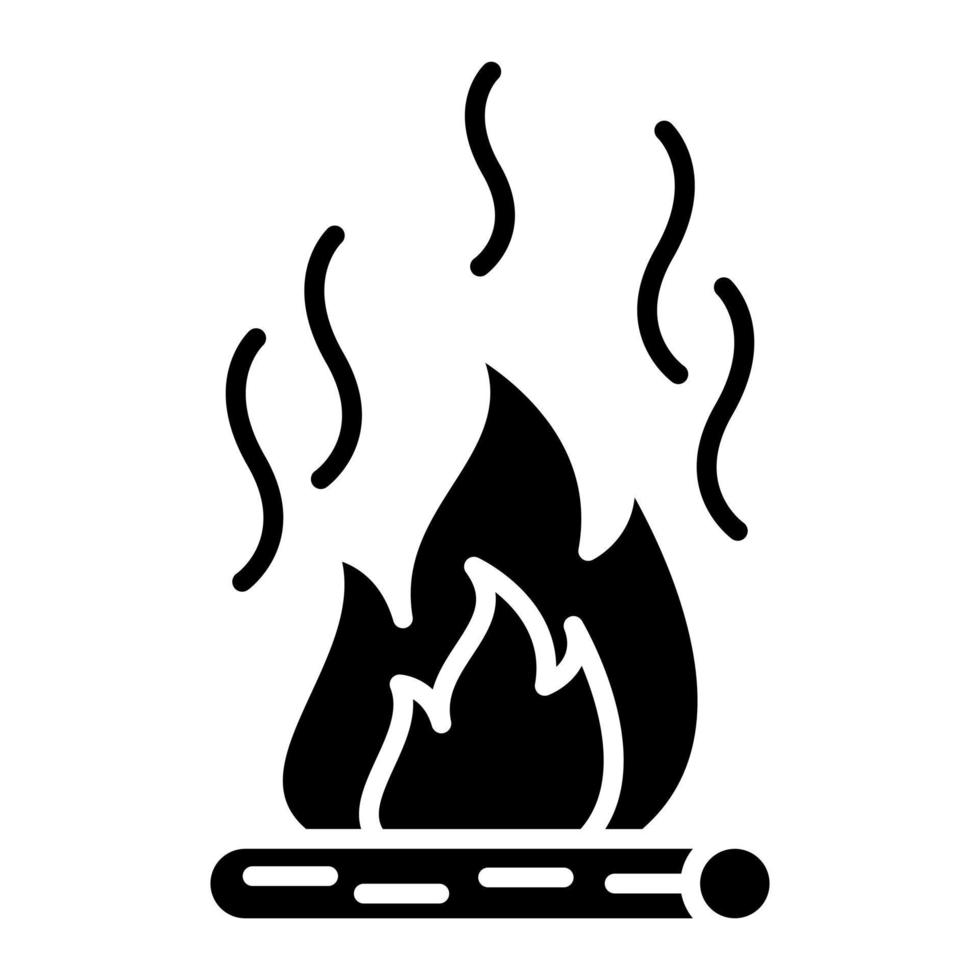 Fire Pollution Glyph Icon vector