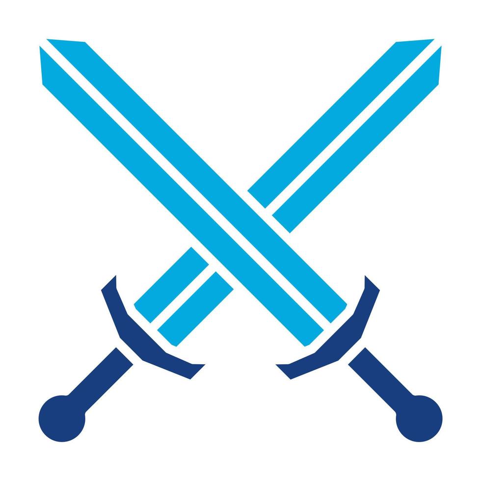 Swords Glyph Two Color Icon vector