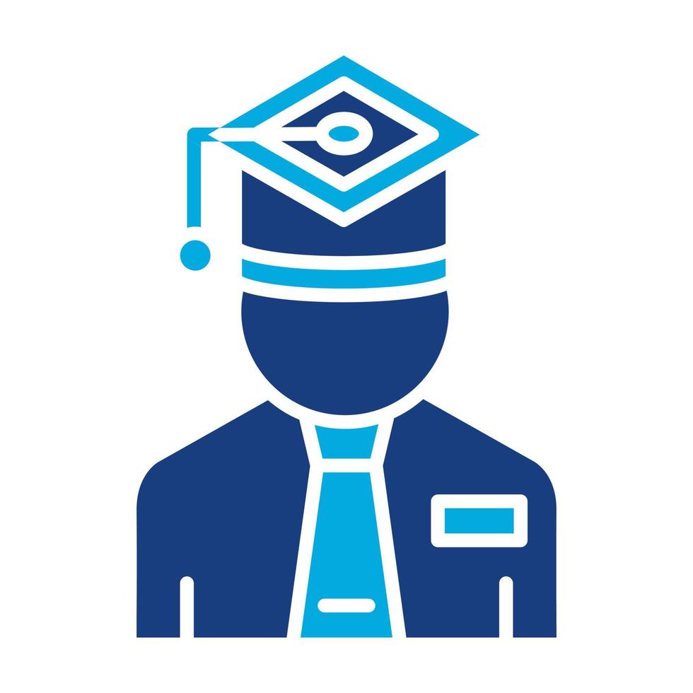 Graduate Glyph Two Color Icon vector