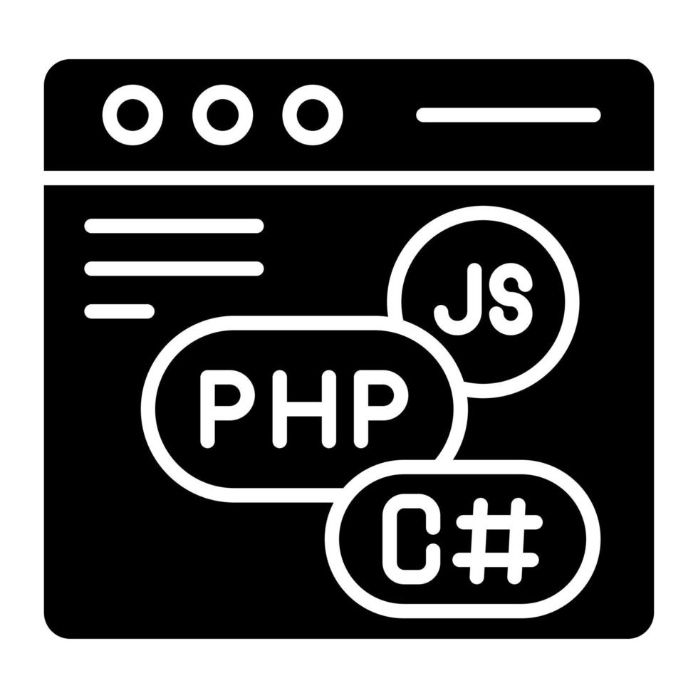 Coding Language Glyph Icon vector