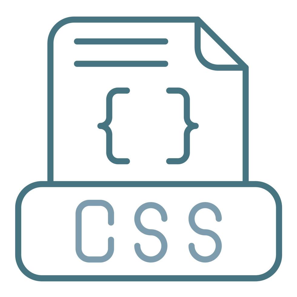 Css File Line Two Color Icon vector