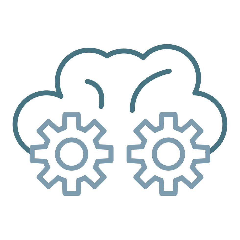 Cloud Settings Line Two Color Icon vector