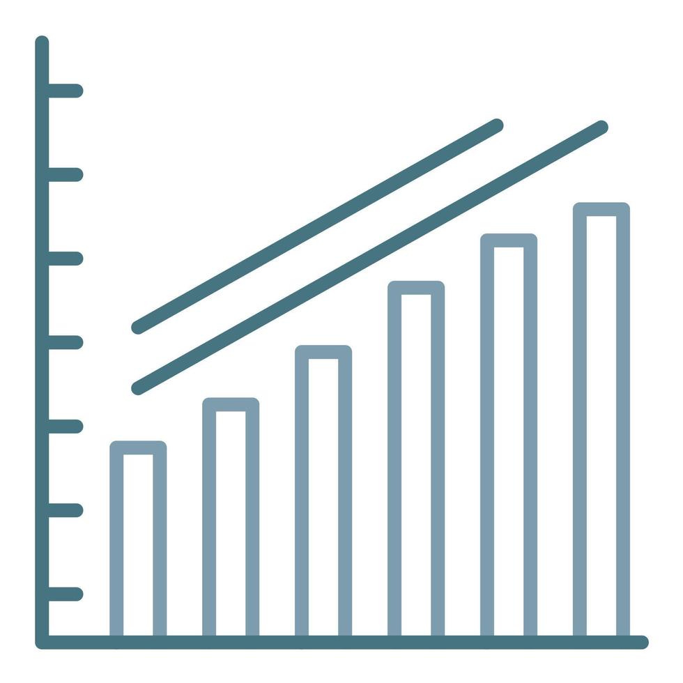 Escalating Bar Graph Line Two Color Icon vector