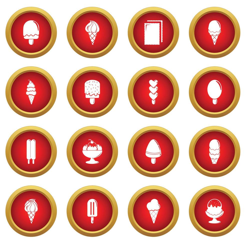 Ice cream icons set sweet, simple style vector