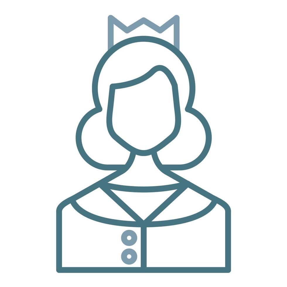 Princess Line Two Color Icon vector