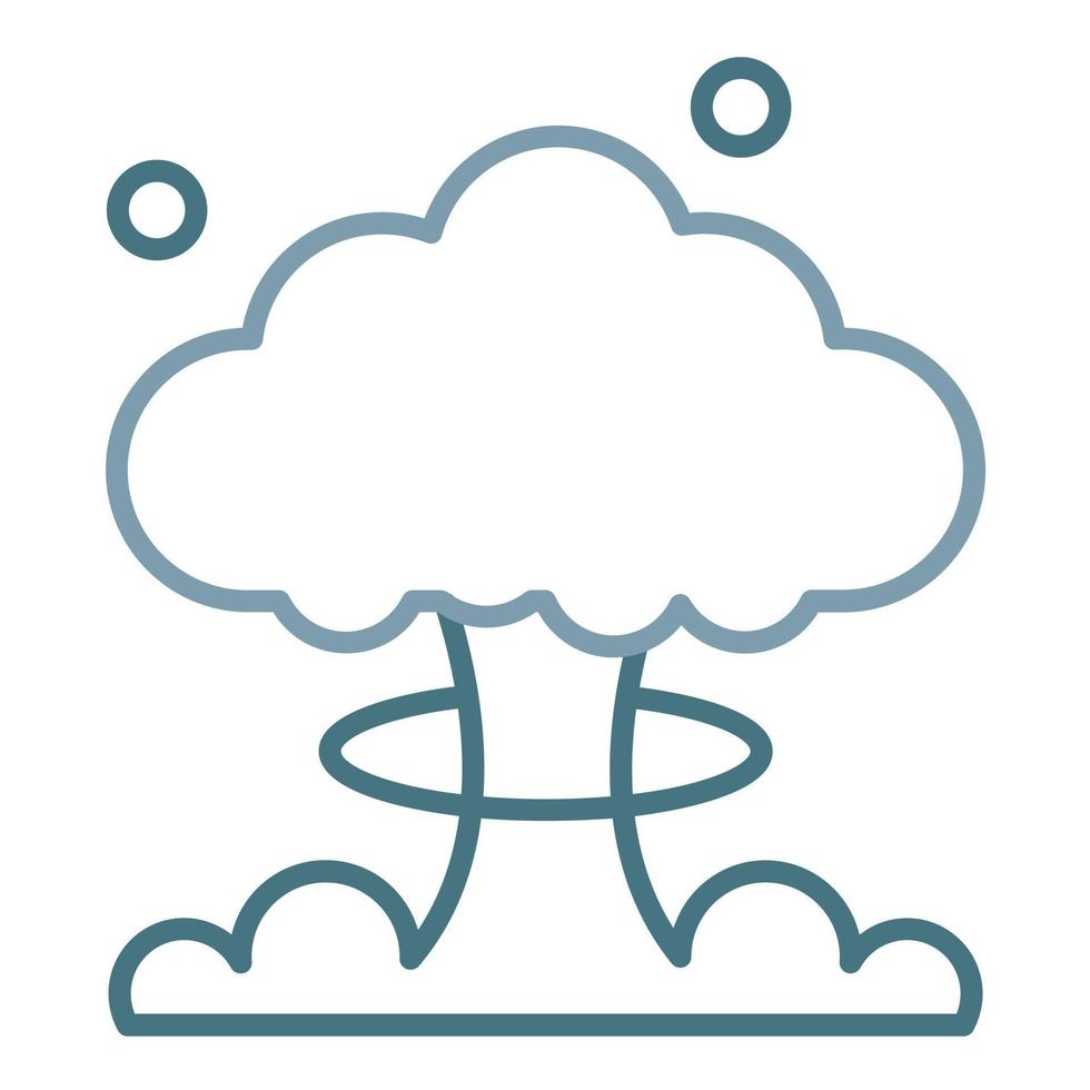 Nuclear Explosion Line Two Color Icon vector