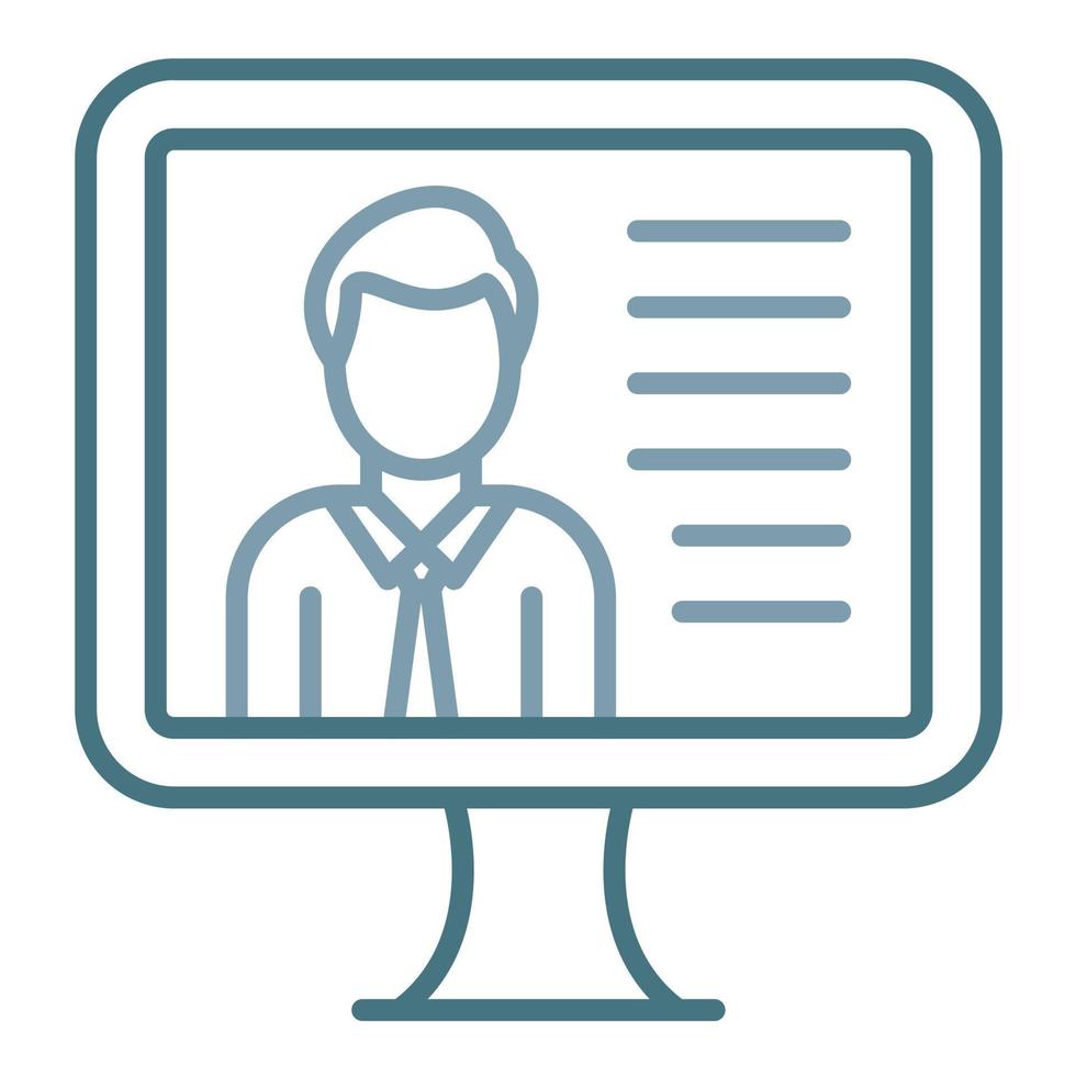 Online Lecture Line Two Color Icon vector