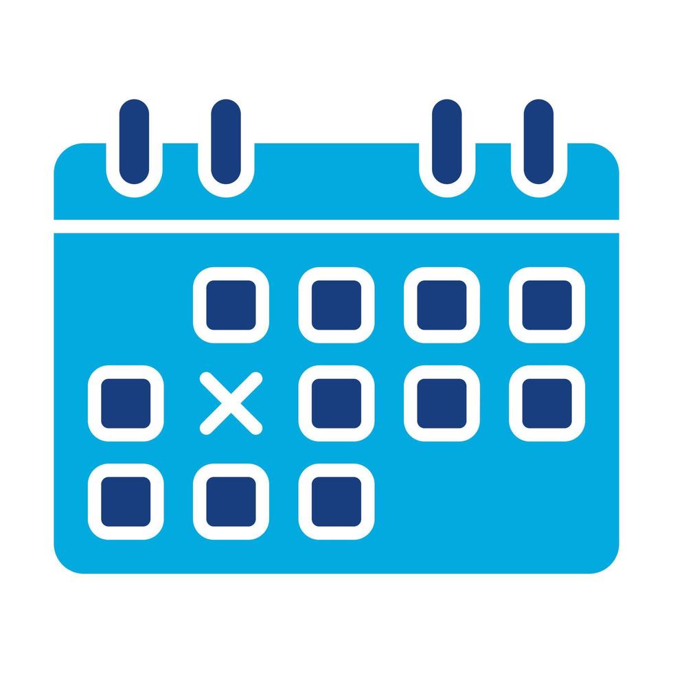 glifo de calendario icono de dos colores vector