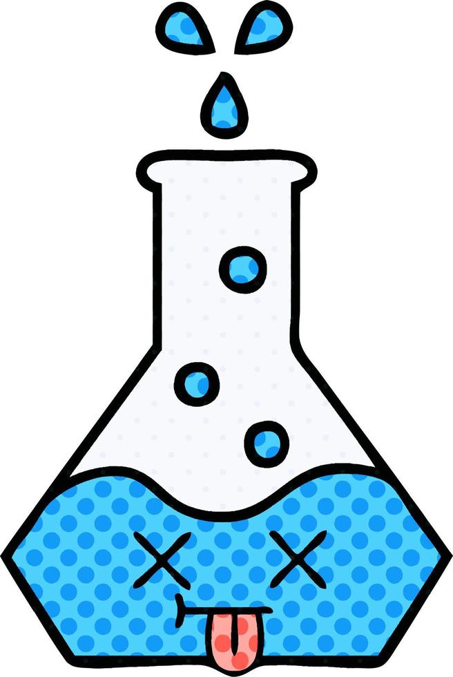 comic book style cartoon science beaker vector