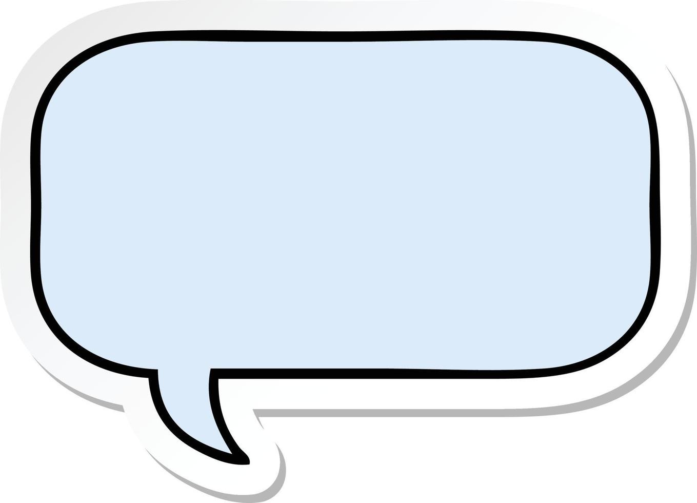 sticker of a cute cartoon speech bubble vector