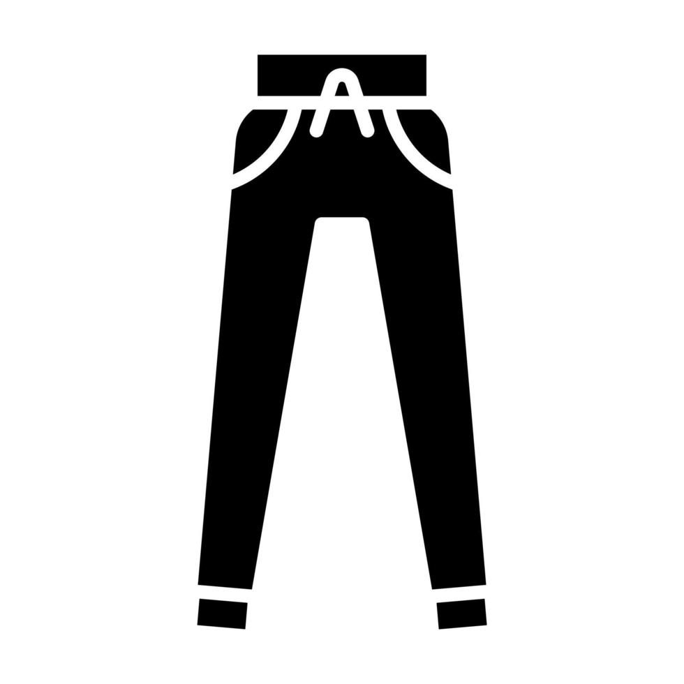 icono de glifo de pantalones deportivos vector