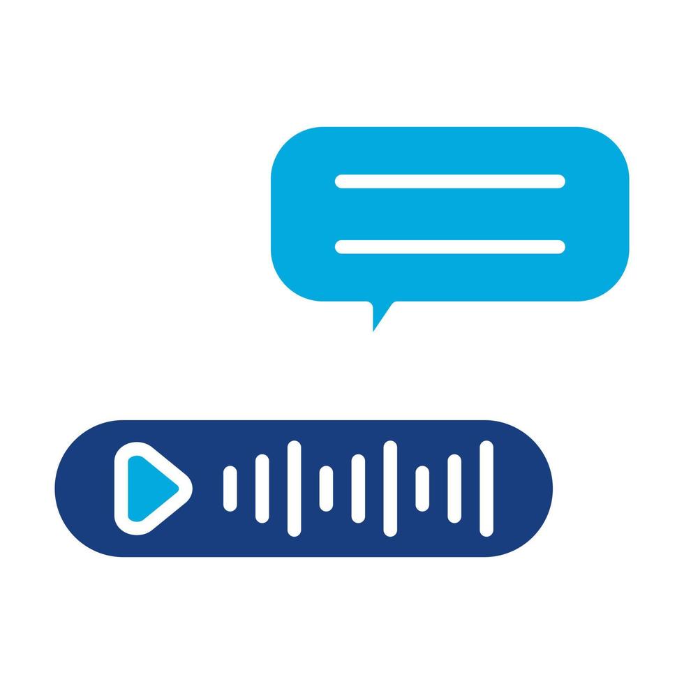 Voice Message Glyph Two Color Icon vector