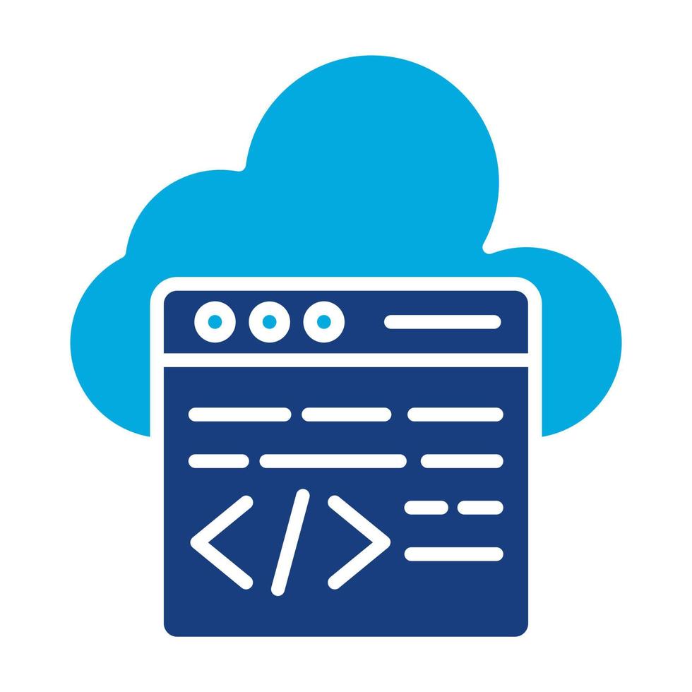 Cloud Coding Glyph Two Color Icon vector