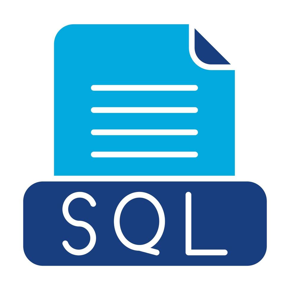 icono de dos colores de glifo de archivo sql vector