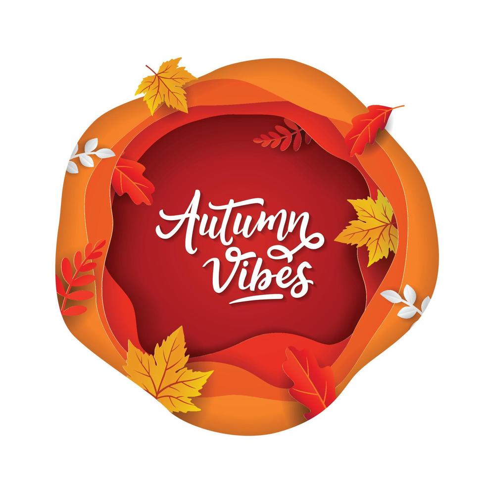 Autumn Vibes Paper Cut Concept vector