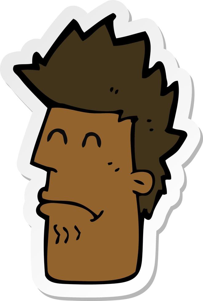 sticker of a cartoon man feeling sick vector