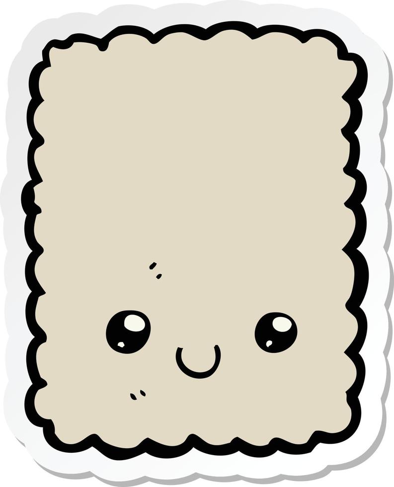 sticker of a cartoon biscuit vector