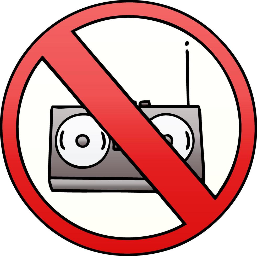 gradient shaded cartoon no radio allowed vector