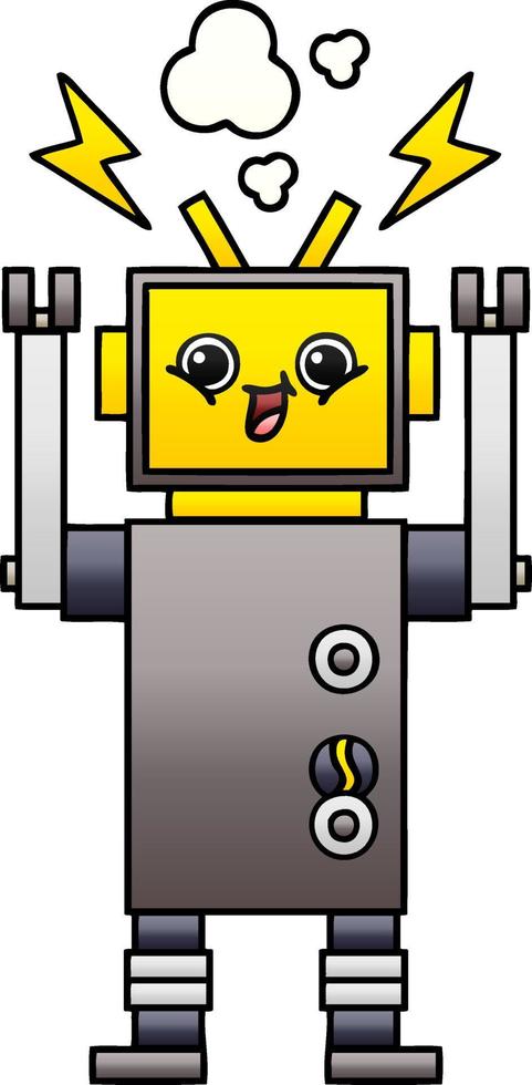 gradient shaded cartoon robot vector