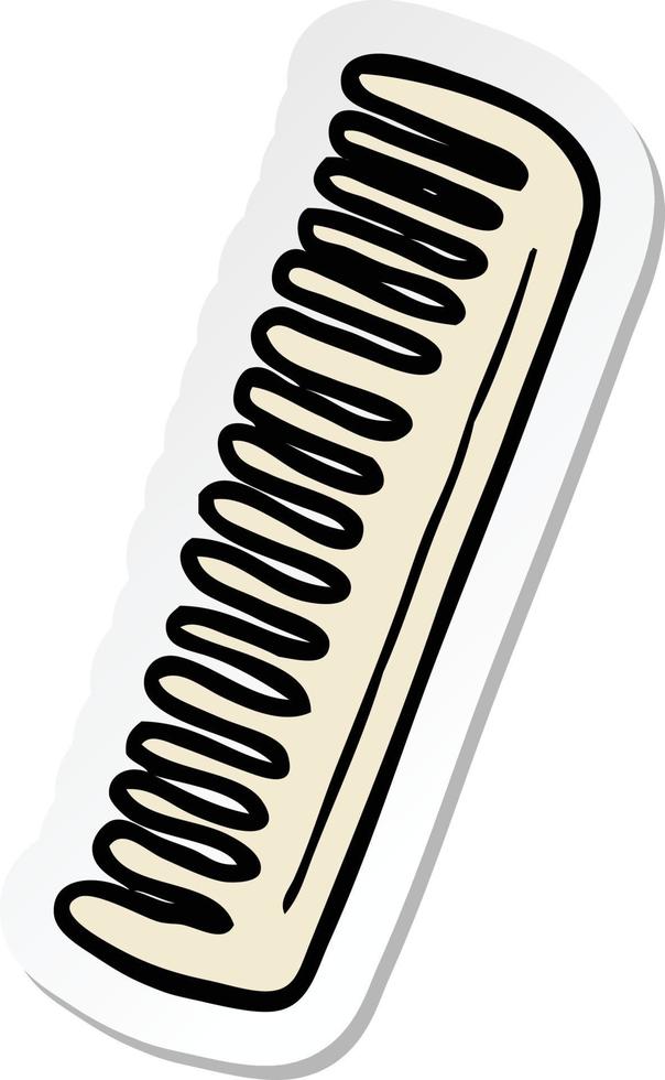 sticker of a cartoon comb vector