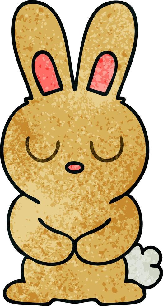 quirky hand drawn cartoon rabbit vector